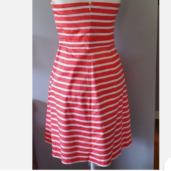 GAP Vibrant Orange & White Striped Fit & Flare Halter Mini Dress Size 14 - Picture 8 of 8